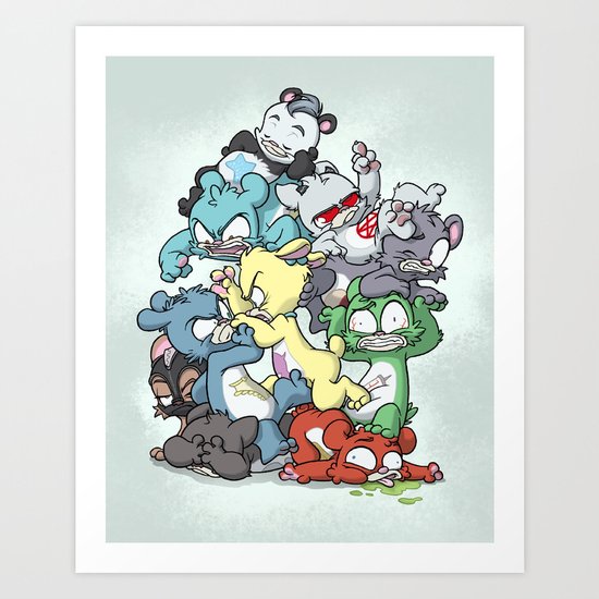 Bear Pile Art Print