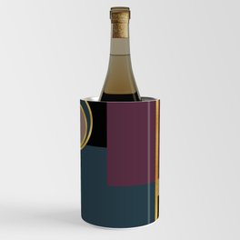 Geometric Artwork with Squares, Circles and Gold Details Wine Chiller