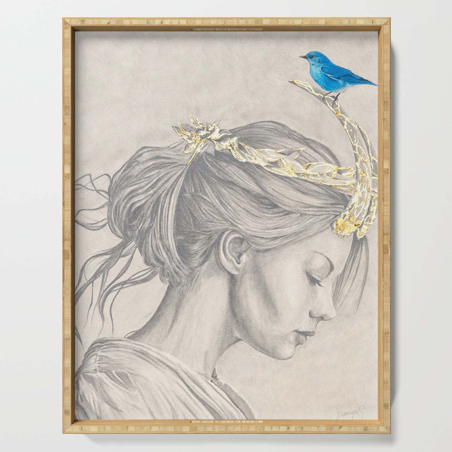 Glimmering Gold Crown Serving Tray By Damiansart Society6