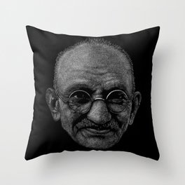 Gandhi - Point Art Throw Pillow