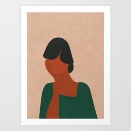 Woman Thinking - Boho Art Illustration Art Print