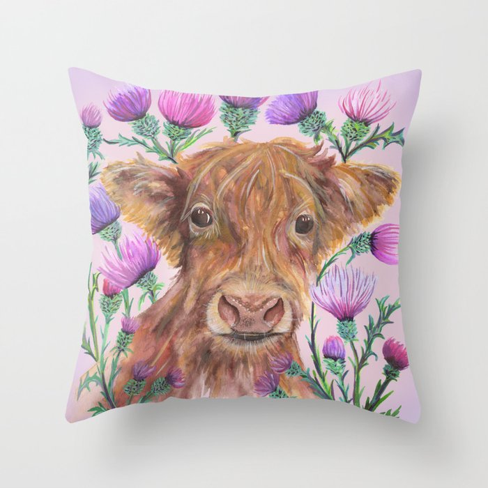 Highland Cow Throw Pillow By 3willows Society6