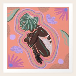 Ballerina Self Hug Plant Art Print