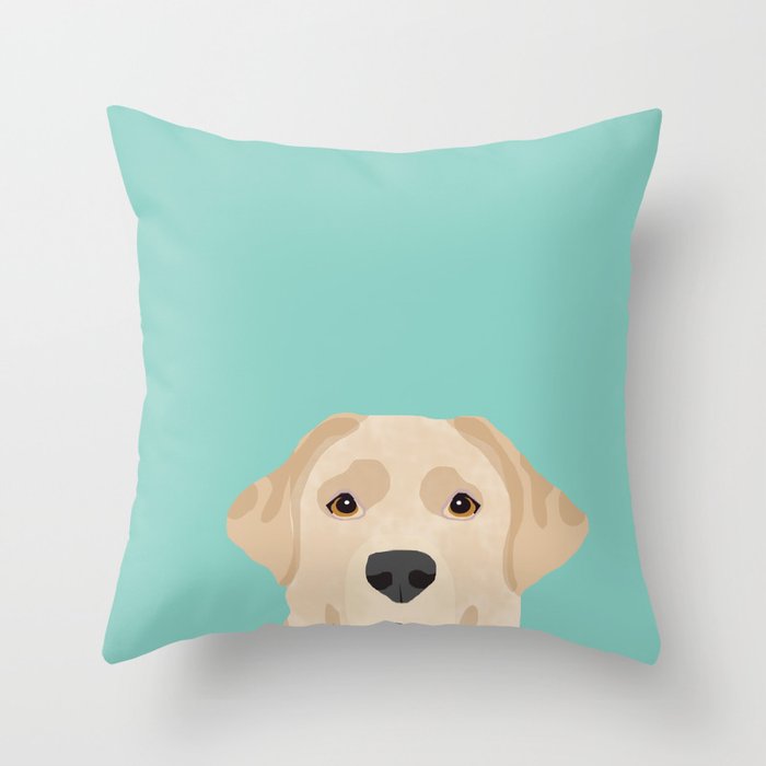 Yellow Lab dog portrait labrador retriever dog art pet friendly Throw Pillow