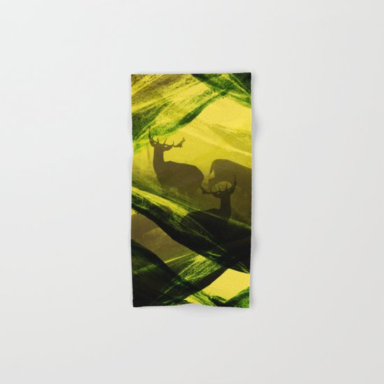 Oh Deer Complex Green Hand & Bath Towel