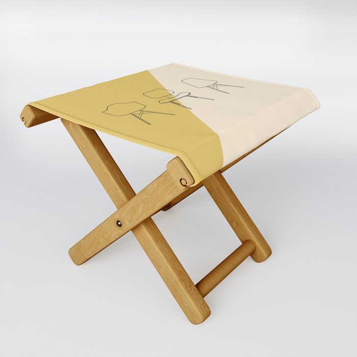 Eames Chairs // Mid Century Modern Minimalist Illustration Folding Stool