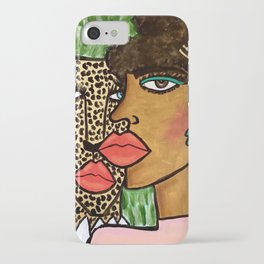 Lady And The Cheetah iPhone Case