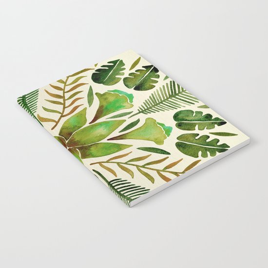 Tropical Symmetry – Olive Green Notebook