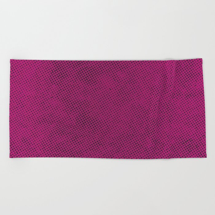 Black Dots on Pink Background Beach Towel