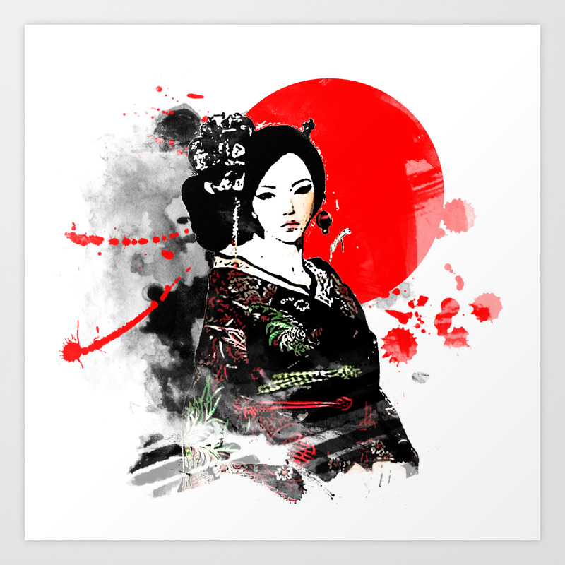Kyoto Geisha Japan Art Print By Vivalarevolucion Society6