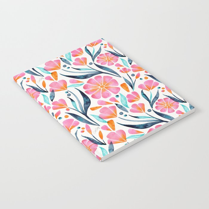 Sweet Florals – Pink & Teal Notebook
