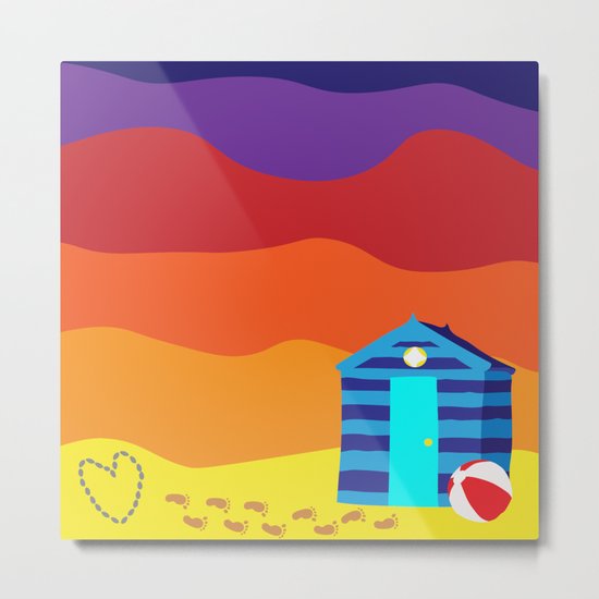 A Message in the Sand at Sunset Metal Print