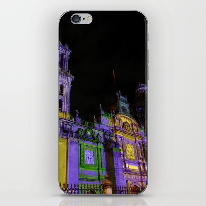 Mexico Photography - Colorful Lights On A Mexican Cathedral iPhone Skin