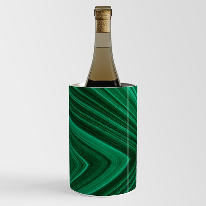 Malachite Green Marble Texture Wine Chiller by Julyis Society6