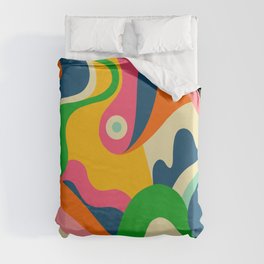 Colorful Mid Century Abstract  Duvet Cover
