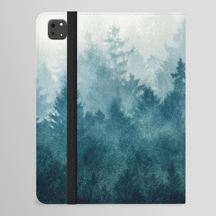 The Heart Of My Heart // So Far From Home Of A Misty Foggy Wild Forest Covered In Blue Magic Fog iPad Folio Case
