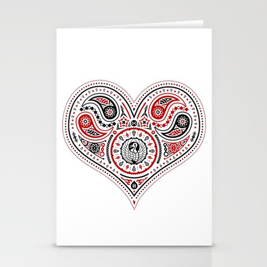 83 Drops - Hearts (Red & Black) Stationery Cards