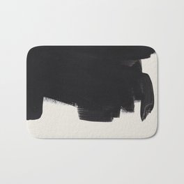Mid Century Modern Minimalist Abstract Art Brush Strokes Black & White Ink Art Colorfield Bath Mat