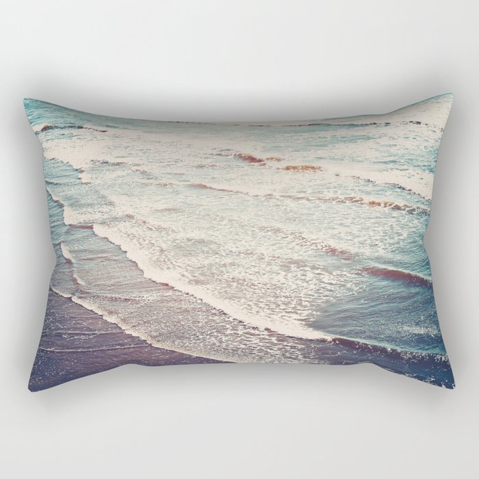 Ocean Waves Retro Rectangular Pillow
