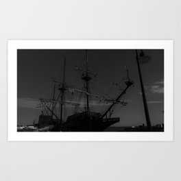 Ship Art Print | Black and White 