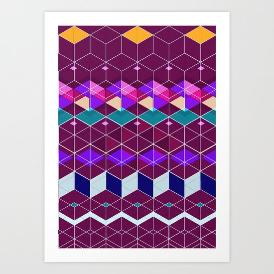 Cube Geometric IX Art Print