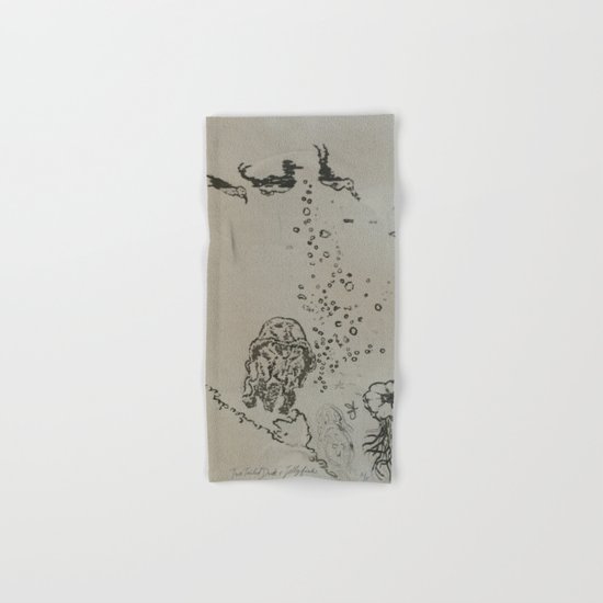 Under The Sea Green Black and White Hand & Bath Towel
