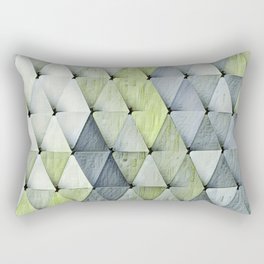 Textured Triangles Lime Gray Rectangular Pillow