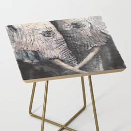 Elephant couple Side Table