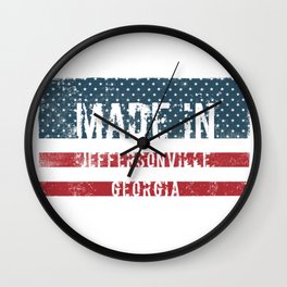 Made in Jeffersonville, Georgia Wall Clock | Souvenir, Georgia, America, Weathered, States, American, United, Patriot, Red, Ga 