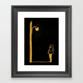 When the weather is fine quote - Street lamp at night - Park Min-young Framed Art Print