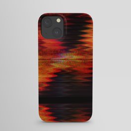 Digital fire red orange distortion effect iPhone Case