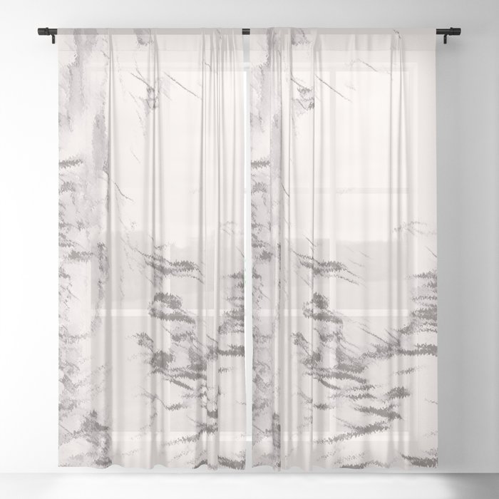 I See Beauty Warm Black White Sheer Curtain By Silverpegasus
