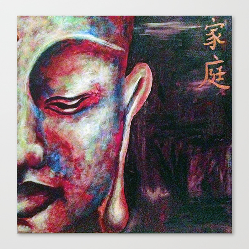 Half Buddha Face Canvas Print By Aammeelliia Society6