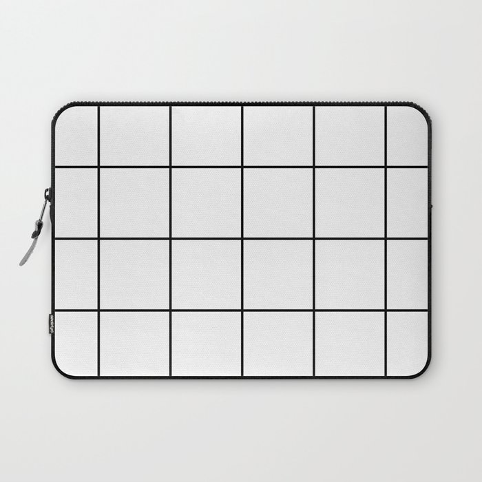 black grid on white background Laptop Sleeve