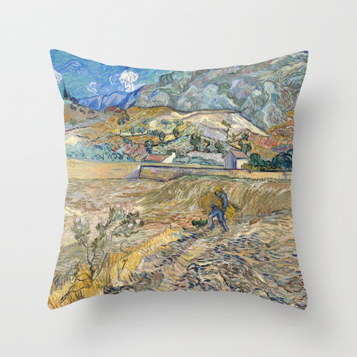 Landscape at Saint-Rémy by Vincent van Gogh Throw Pillow