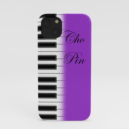 Violet, twisted Chopin name and piano keyboard iPhone Case