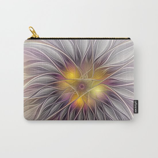 Luminous Flower, Abstract Fractal Art Carry-All Pouch