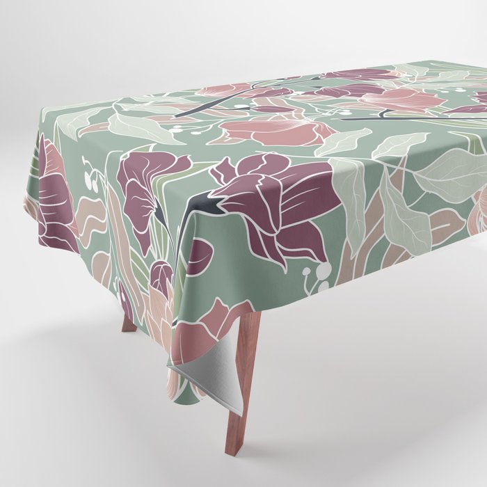 Elegant Soft Florals Tablecloth