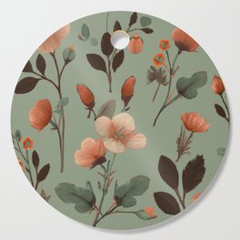 Sage Green Floral Pattern Cutting Board