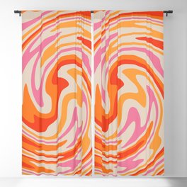 70s Retro Swirl Color Abstract Blackout Curtain