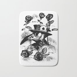 Plague Doctor Roses Bath Mat | Uniquedesign, Graphicdesign, Flowers, Graphite, Area31Studios, Plaguedoctorbird, Bubonicplague, Coolmask, Ink, Artisticdesign 