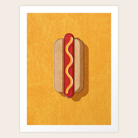 FAST FOOD / Hot Dog Art Print by DANIEL COULMANN Society6