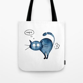 Fart blue cat Tote Bag