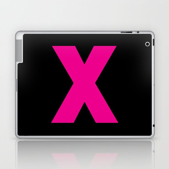 letter X (Magenta & Black) Laptop & iPad Skin