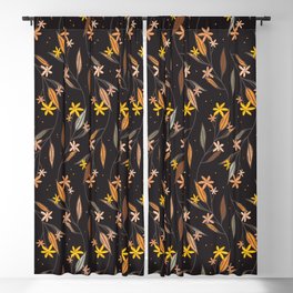 Autumn flower branches pattern with beautiful warm colors Blackout Curtain