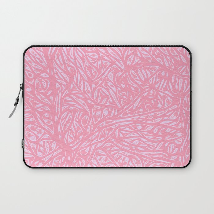 Summer Pink Peach Saffron - Abstract Botanical Nature Laptop Sleeve