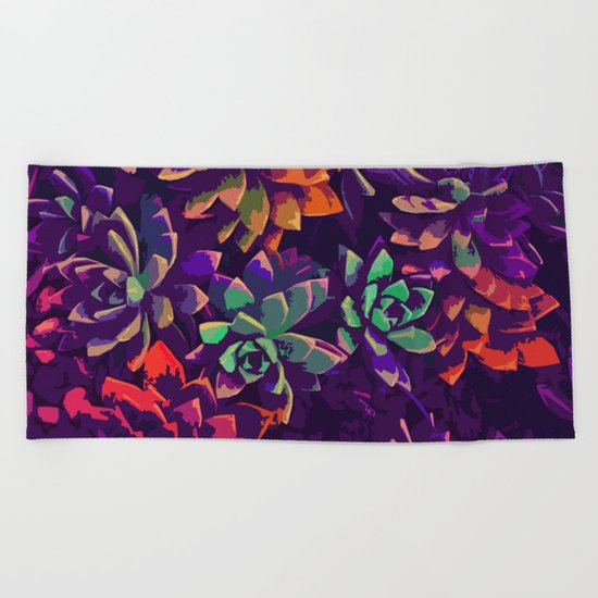 Cali Succulents 3 Beach Towel