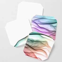 Digital Alcohol Ink Rainbow Waves Coaster