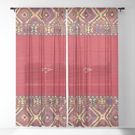 Fethiye Southwest Anatolian Kilim Print Sheer Curtain