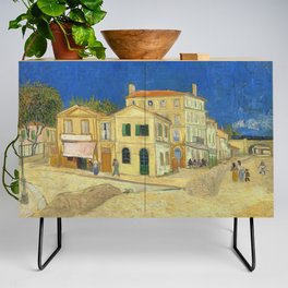 Impressionist Painting The yellow house (1888) By Vincent Van Gogh Credenza